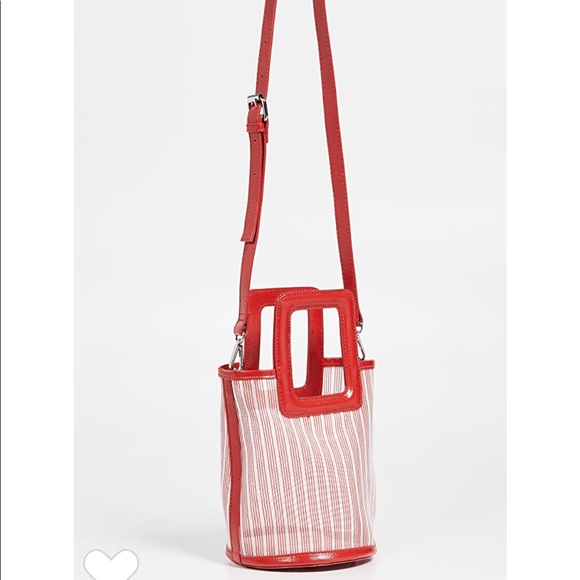 Solid & Striped The Pookie Bag Mini Tote Bag Red Mesh - Picture 5 of 15
